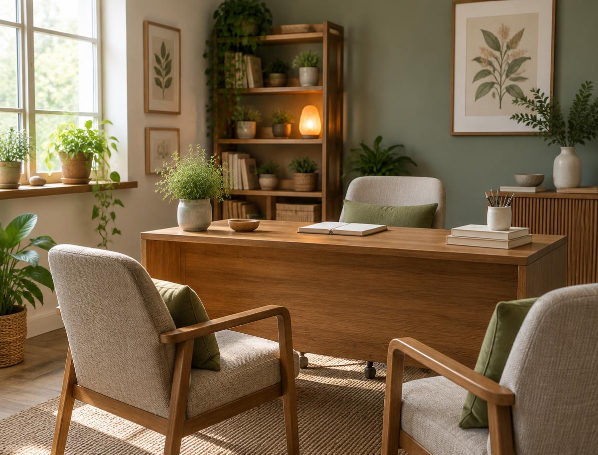 Calm room prepared for a natural wellness consultation